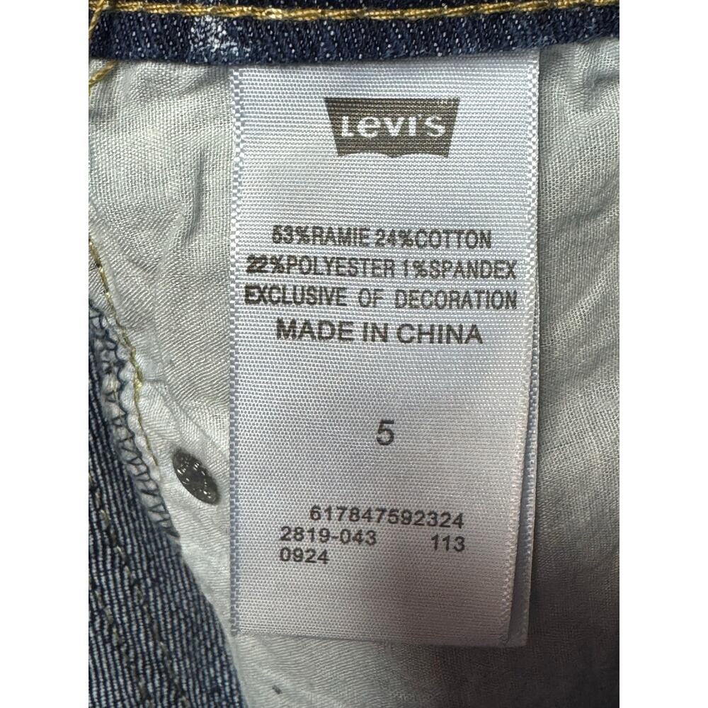 Levi's Women's Cut Off Star Print Blue Denim Shorty Shorts - Size 5 (31x2)* - Picture 5 of 5